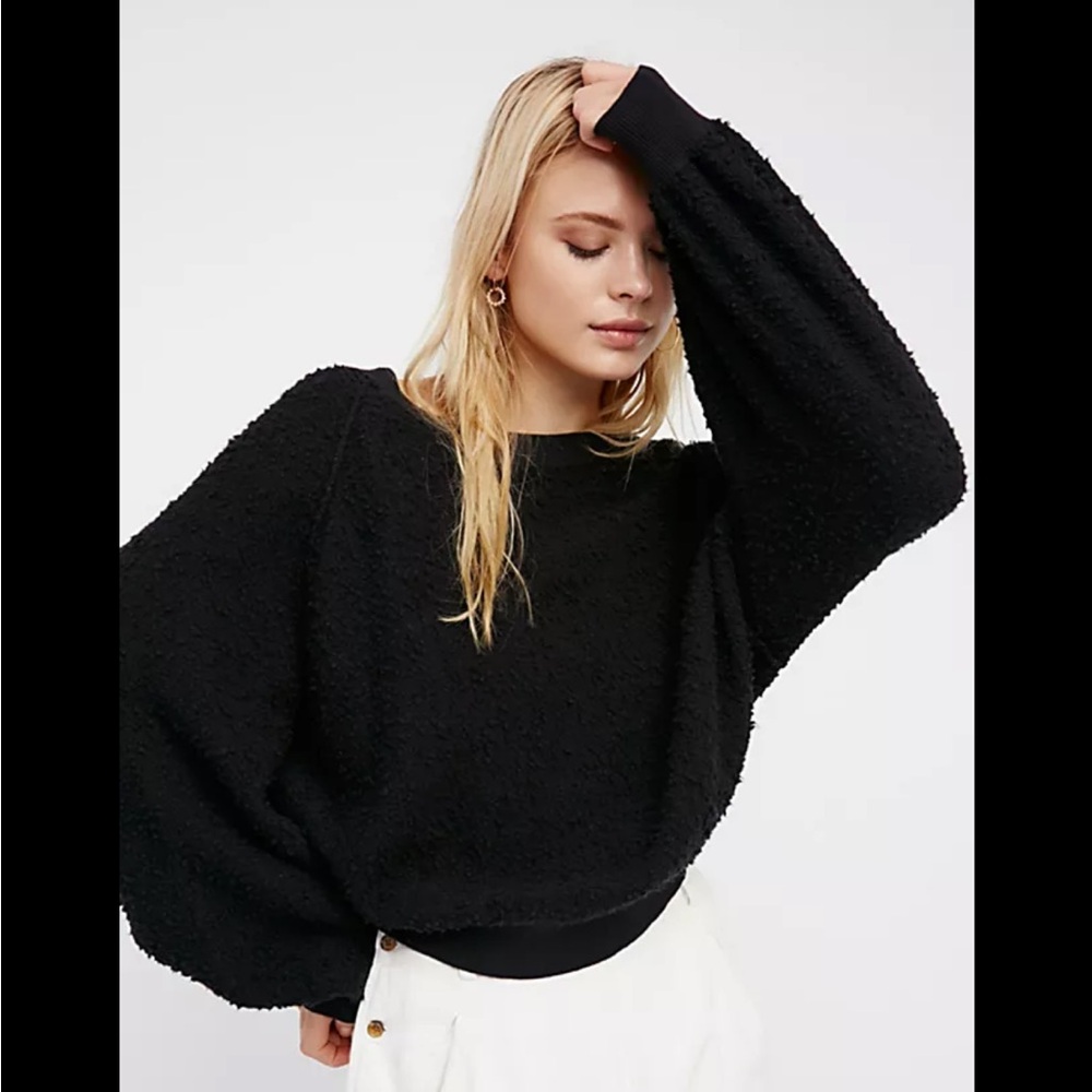 Free People Black Found My Friend‎ Pullover